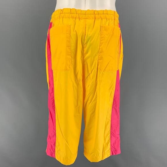 COMME des GARCONS SHIRT Size S Yellow Pink Stripe Polyamide Shorts - Picture 3 of 6